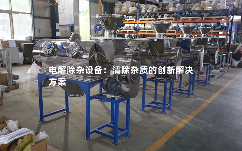 电解除杂设备:清除杂质的创新解决方案 电解除杂设备:清除杂质的创新解决方案