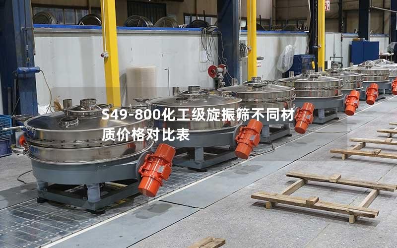 S49-800化工级旋振筛不同材质价格对比表 S49-800化工级旋振筛不同材质价格对比表